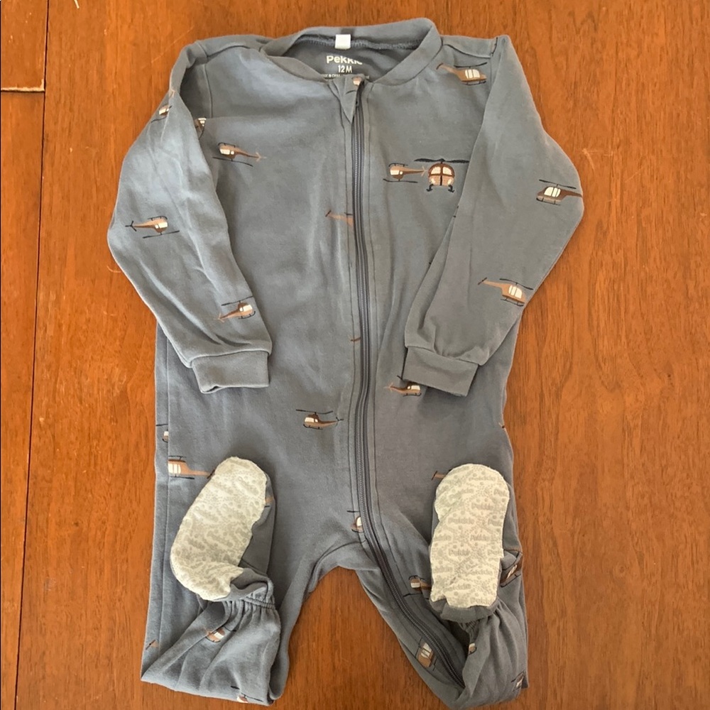 🍊5/$25 Pekkle Gray Cozy Footies One Piece size 12m